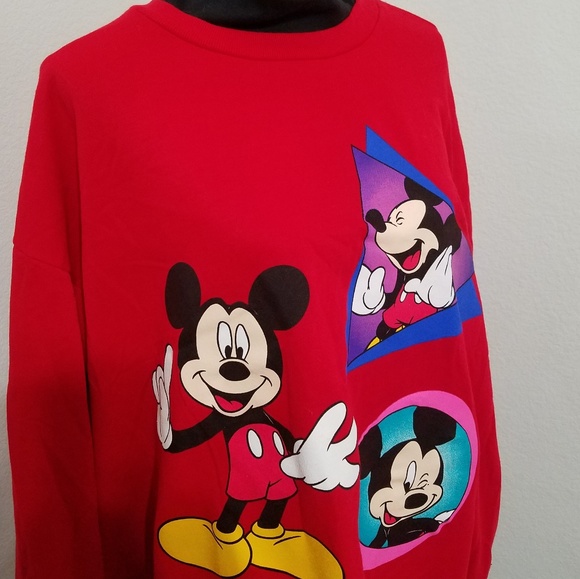 MICKEY MOUSE red long sleeve graphic sweatshirt sz. 26-28 WDW Disneyland Resort - Picture 7 of 7
